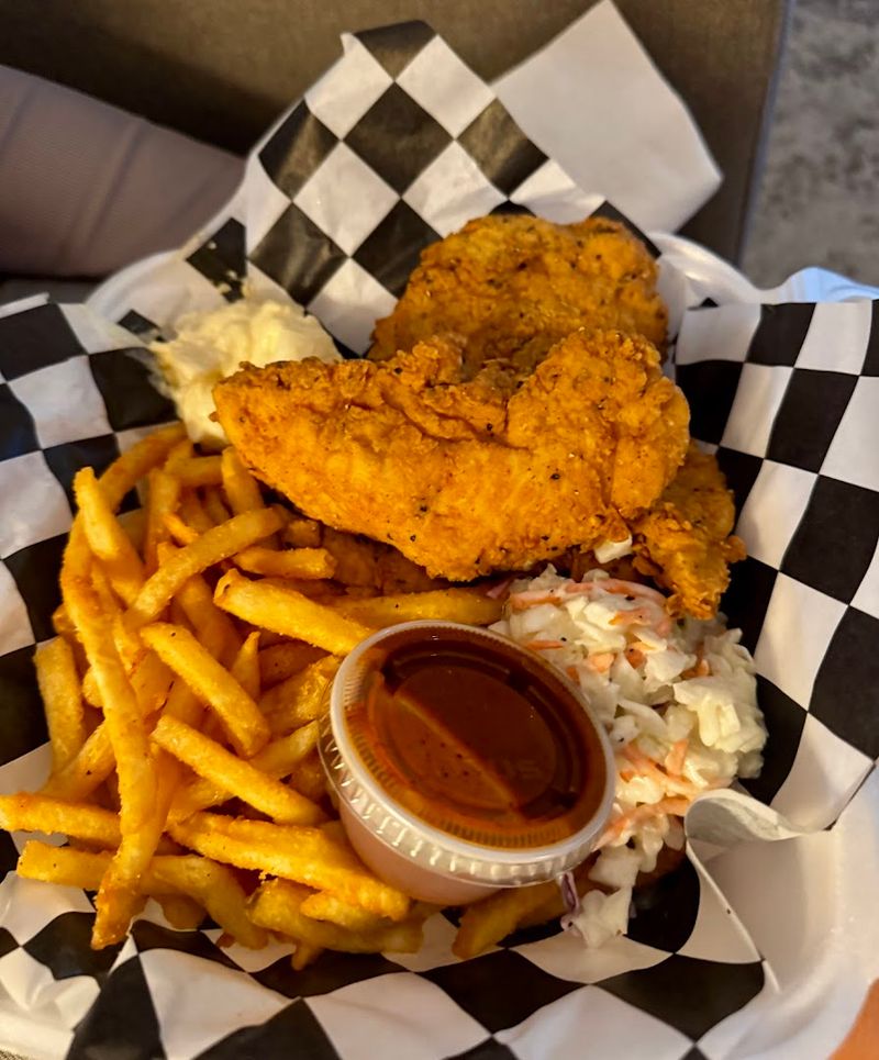 Famous Chicken Strips And The Clucker Sandwich