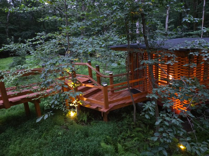 A private dinner pod in the woods