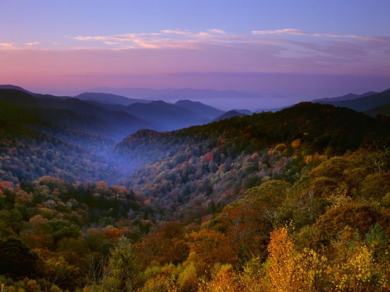 A slow drive through the Smoky Mountains when the leaves start changing
