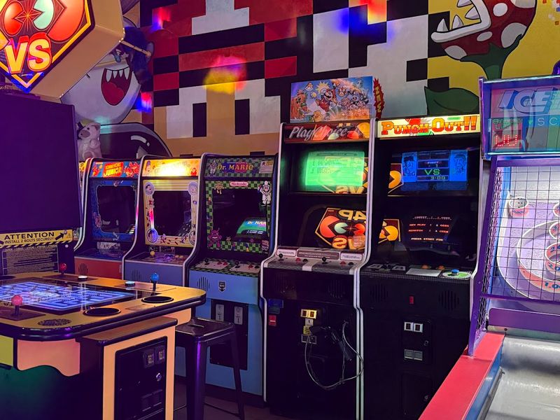 Classic games from multiple decades fill the floor