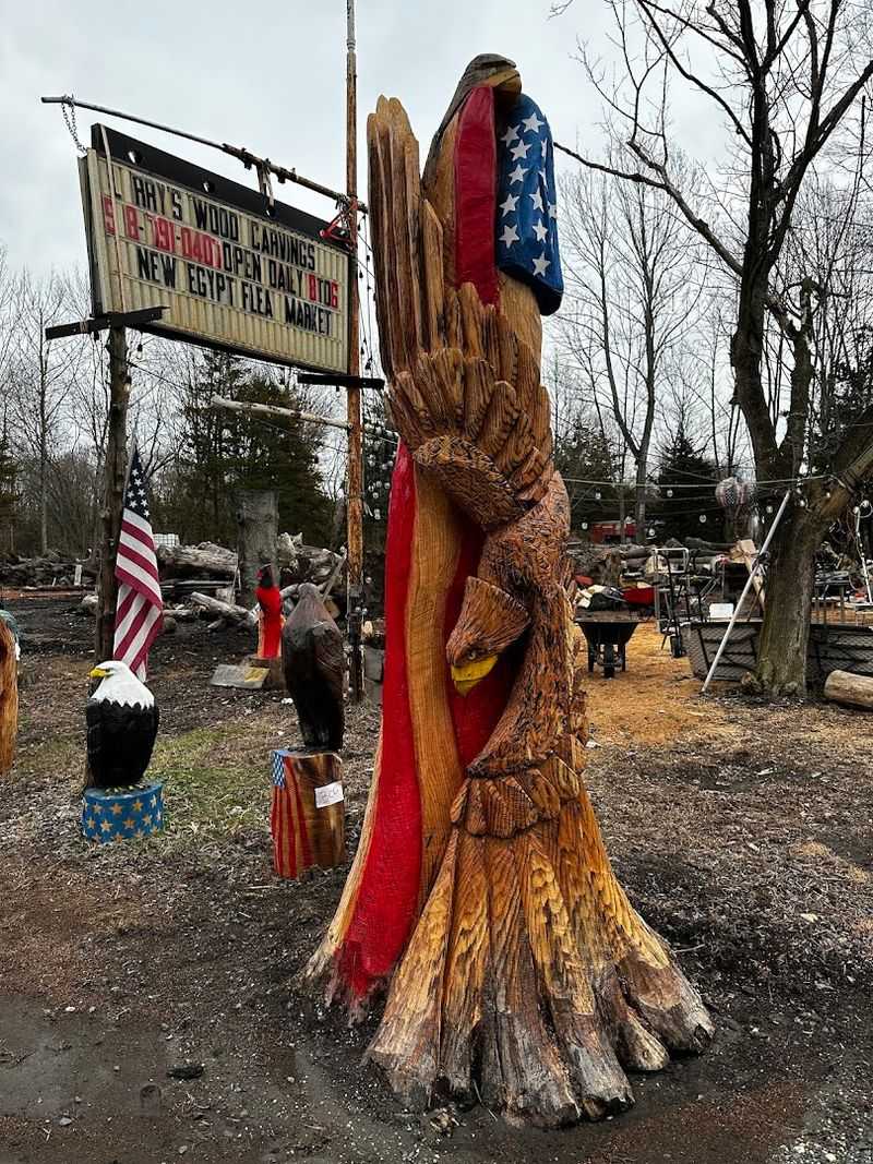 Eagles, owls, and woodland creatures carved with personality