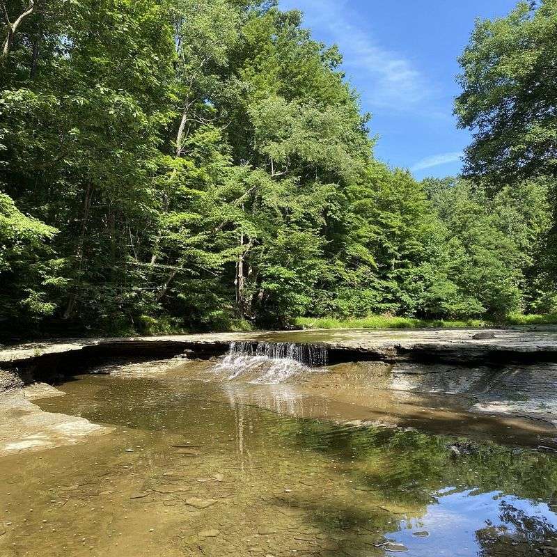 Hogback Ridge Park waterfall path, Madison Township, Ohio Hogback Ridge Park waterfall path, Madison Township, Ohio
