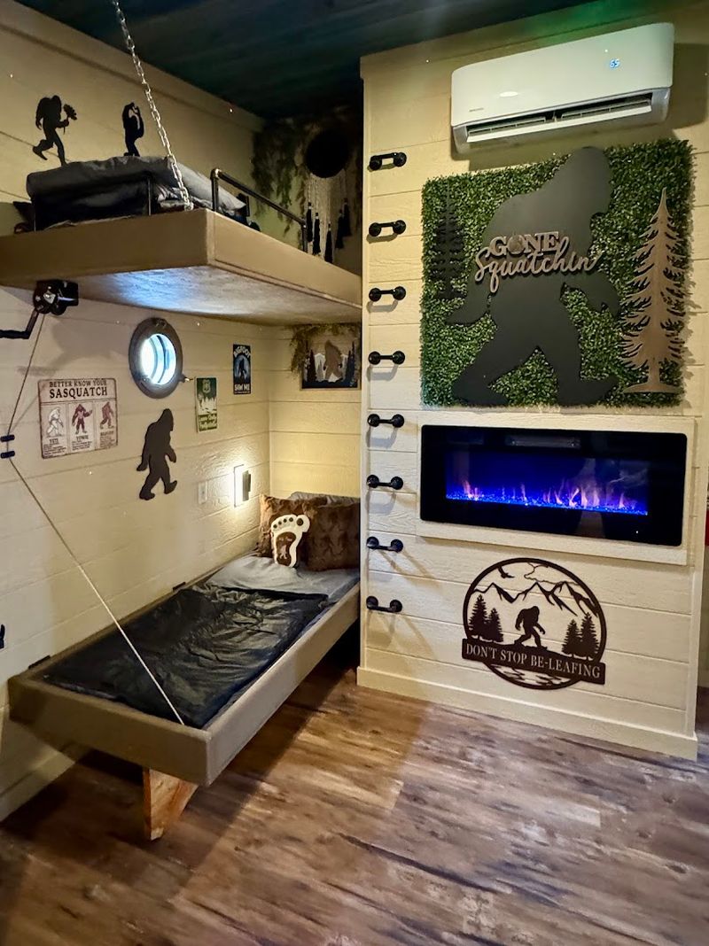 Inside the themed treehouses Inside the themed treehouses