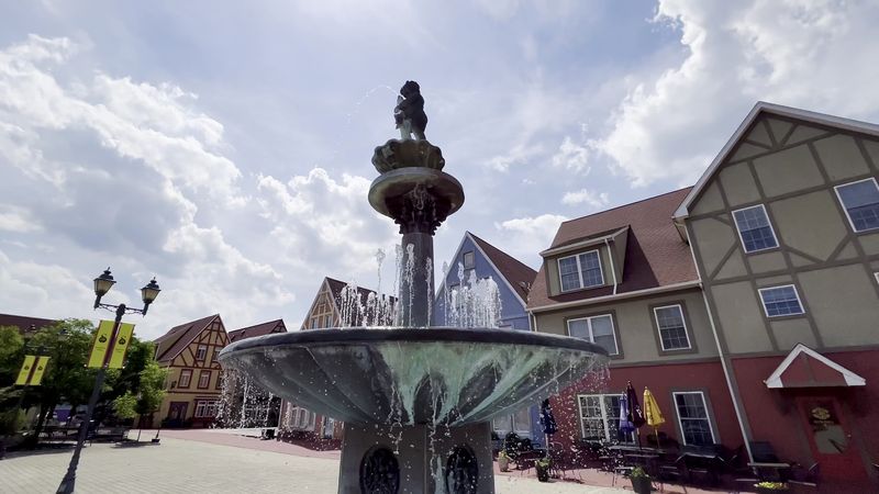 Market Plaza and the Fountain Set the Scene