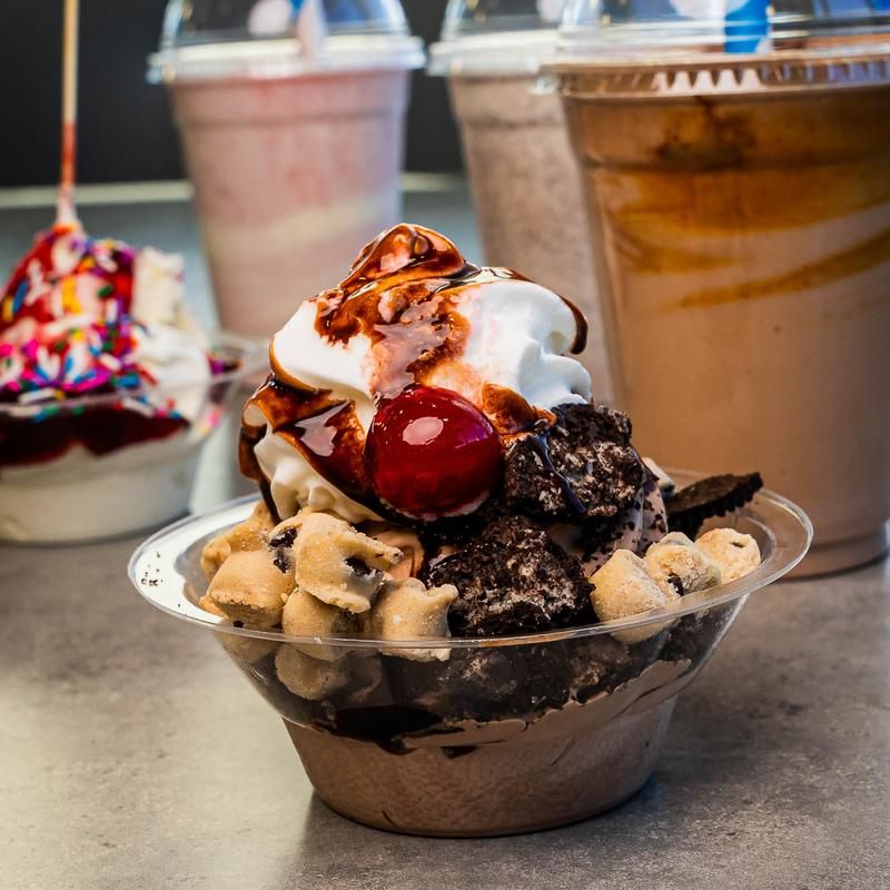 Milkshakes, sodas, and sweet extras make the meal feel complete Milkshakes, sodas, and sweet extras make the meal feel complete