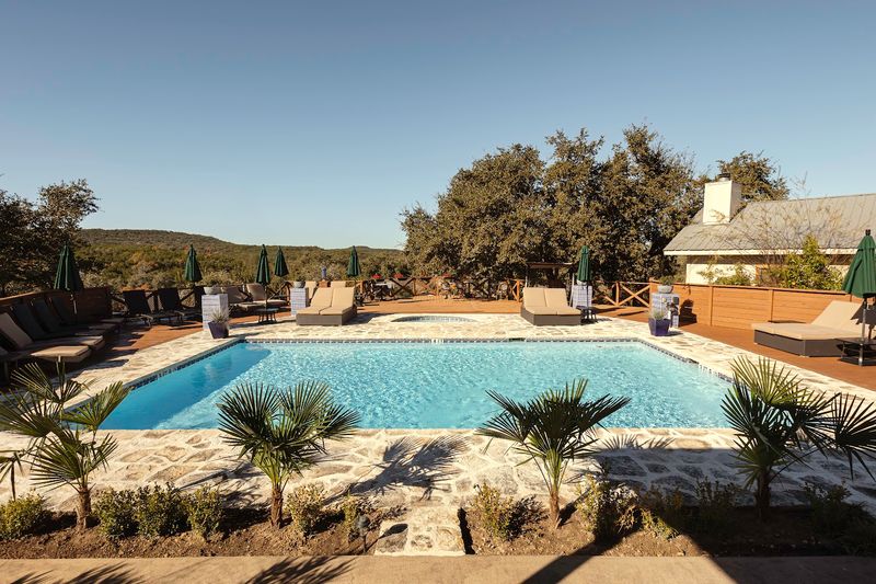 Outdoor Lap Pool And Hot Tub With Hill Country Views Outdoor Lap Pool And Hot Tub With Hill Country Views