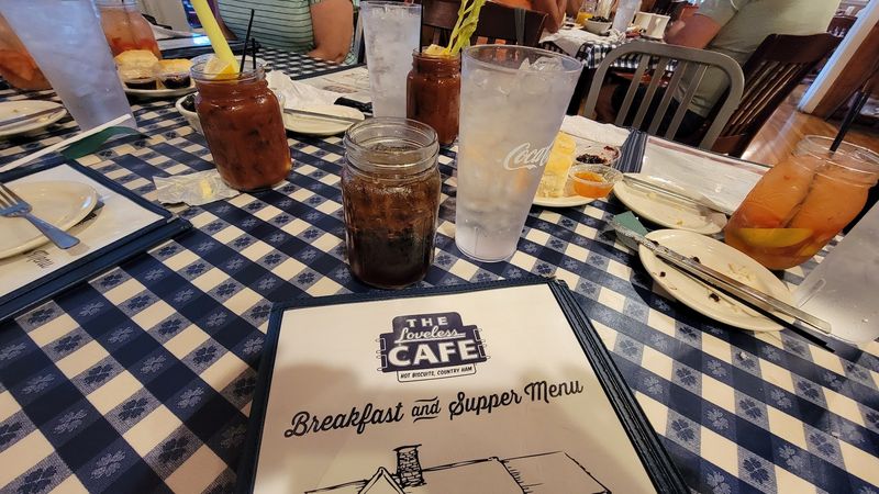 Sweet tea served so cold the glass starts sweating