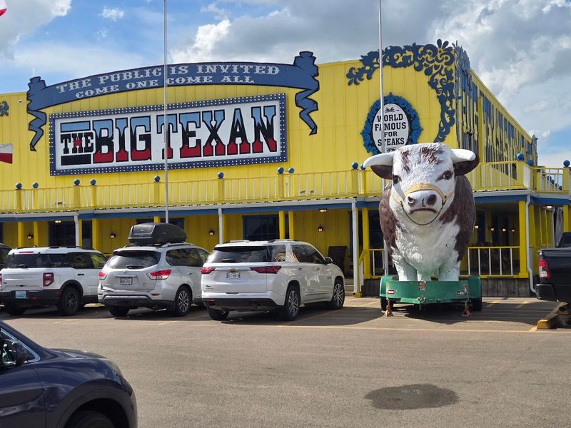 The Big Texan Steak Ranch Sign & Steak Challenge