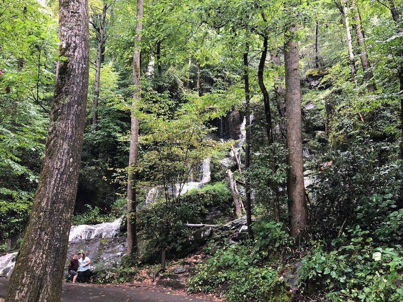 The Waterfall Sits Along One of the Smokies' Most Scenic Nature Routes The Waterfall Sits Along One of the Smokies' Most Scenic Nature Routes