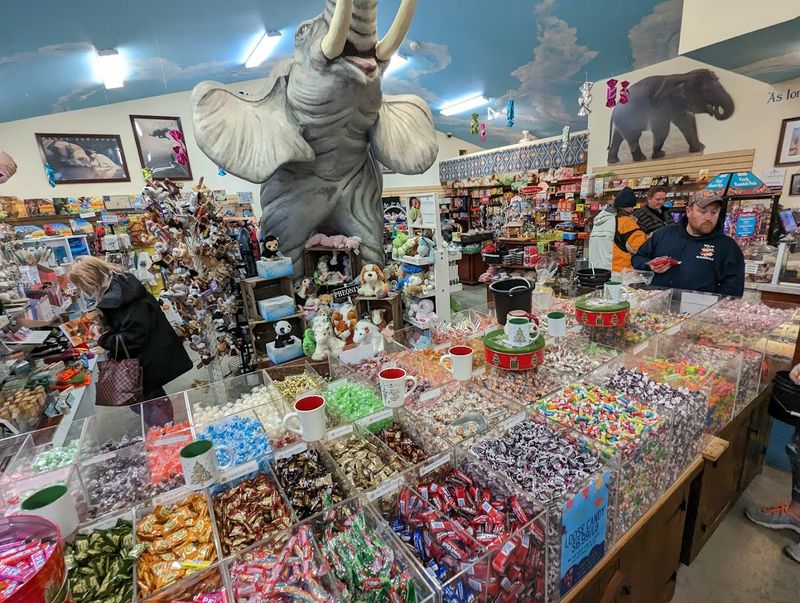 The candy selection is a sugar-fueled trip through time