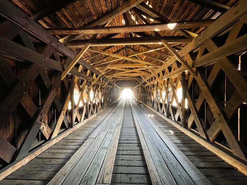 The covered bridge is the star attraction The covered bridge is the star attraction