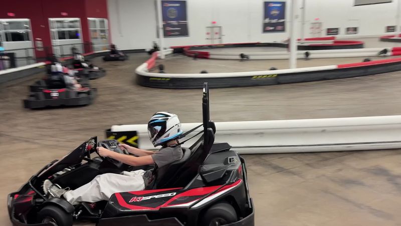 The electric karts are shockingly quick