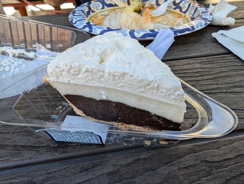 The haupia layer gives the pie its island identity The haupia layer gives the pie its island identity