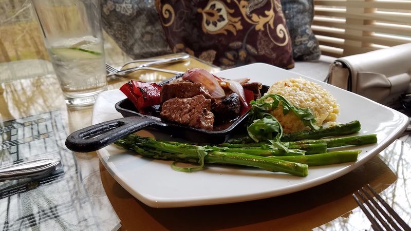 The menu leans upscale American