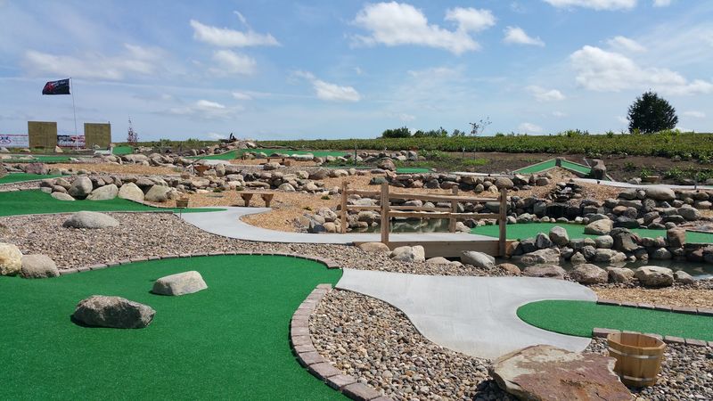 The mini golf course gives the visit a second personality