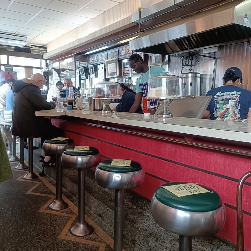 The old-fashioned soda fountain is the real show