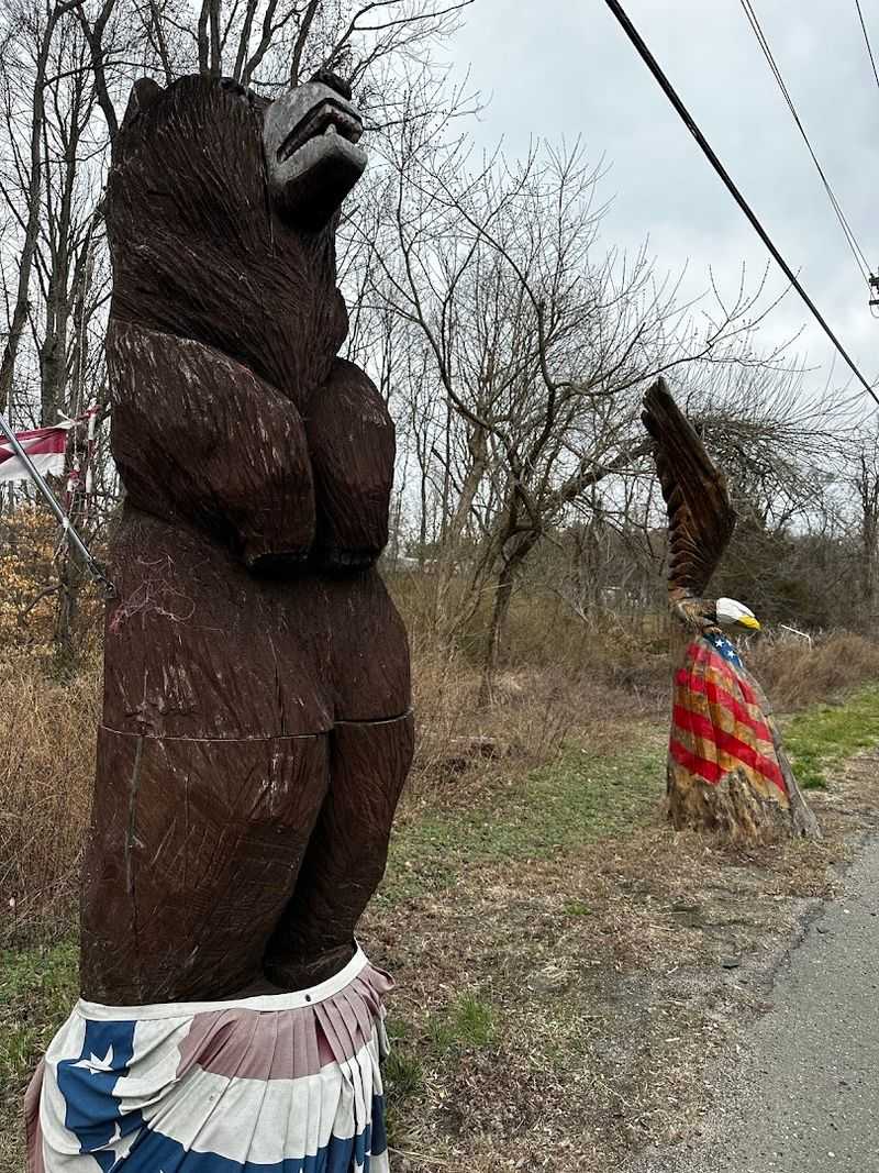 The roadside bears that make drivers slow down on Monmouth Road