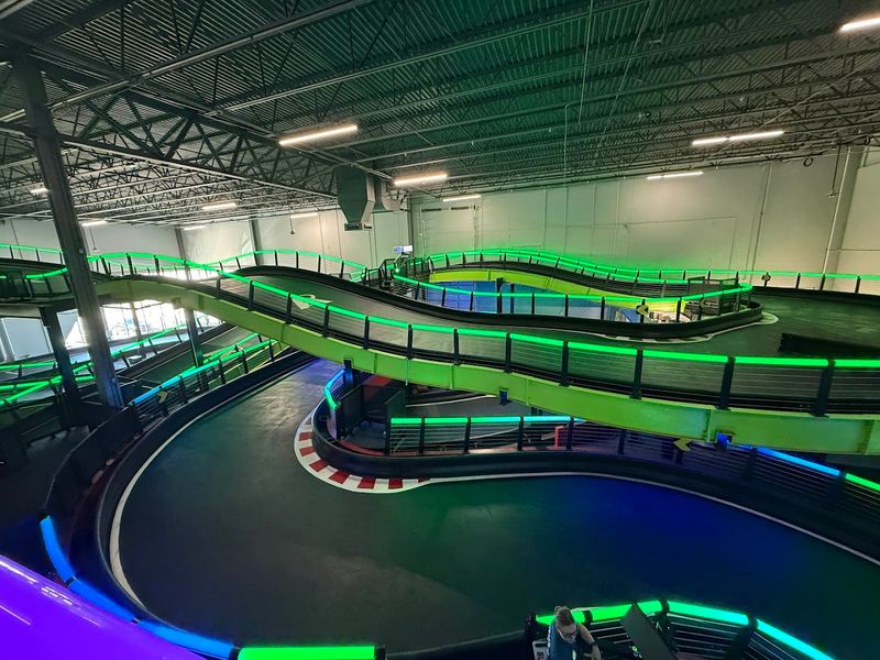 The track feels closer to a real race course than a casual amusement ride