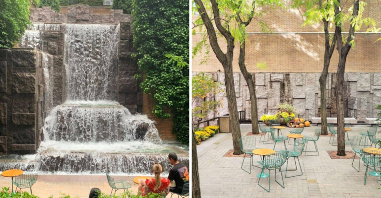 This Hidden Park With a 25-Foot Waterfall in the Heart of Midtown Manhattan Reopens This Spring