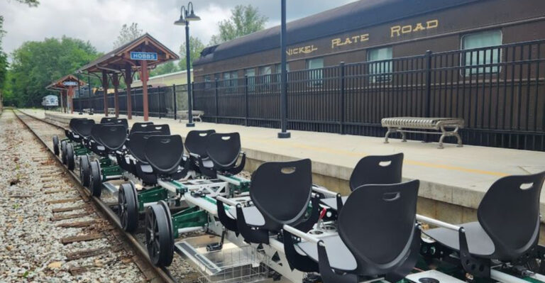This Indiana Adventure Lets You Pedal a Family Rail-Bike Over the White River on a 2-Mile Scenic Railway