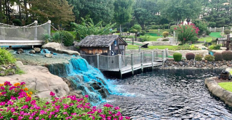 This Northern Michigan Mini-Golf Spot Feels Like an Adventure Park With Caves, Waterfalls, and Pirate Ships