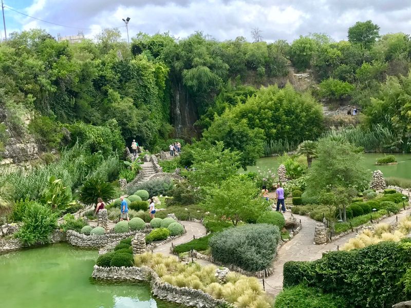Koi Ponds And Curving Stone Bridges Koi Ponds And Curving Stone Bridges
