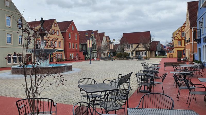 Outdoor seating adds to the village charm