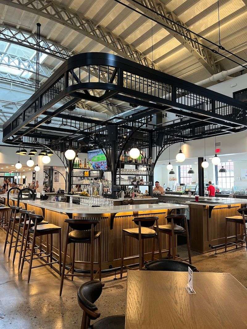 The central bar helps turn dinner into a full night out