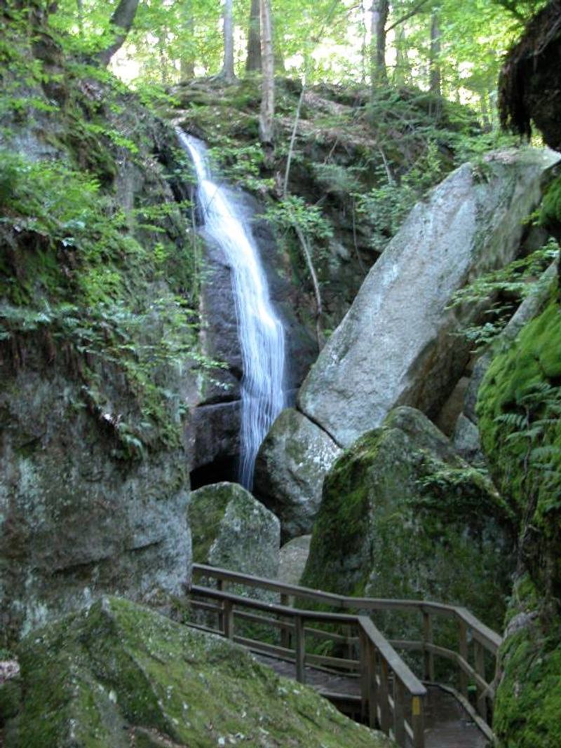 Waterfalls, ledges, and small hidden details