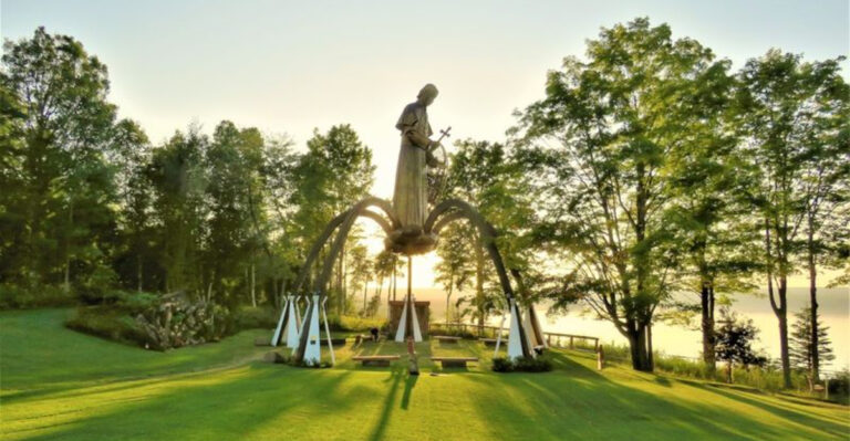A Six-Story Michigan Shrine Rises Above Keweenaw Bay On A Red Rock Bluff