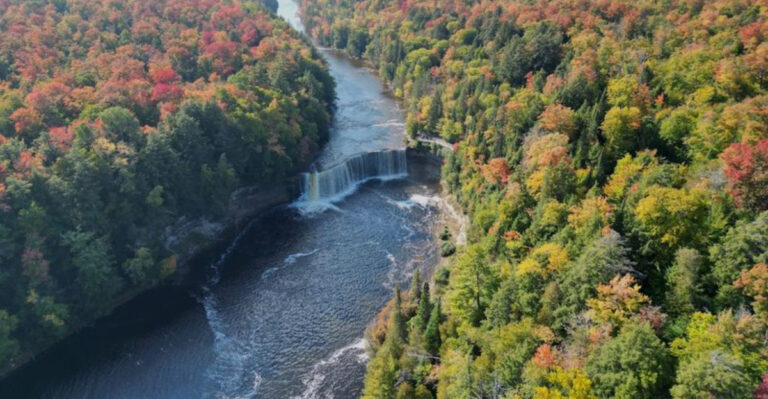 Michigan’s Upper Peninsula Hides A Massive Waterfall You Can Reach By Rowboat