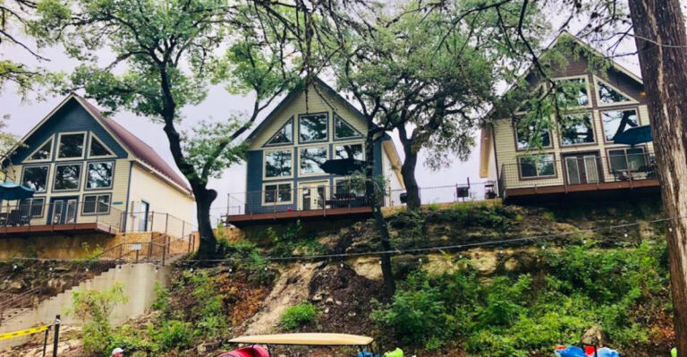 This Beautiful Texas River Retreat Has Private Cabins Perched Right Above Crystal-Clear Water