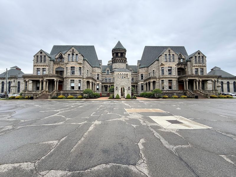 A prison that looks like a stone castle