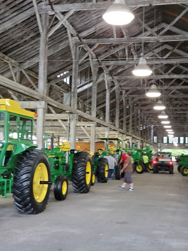 Animal barns and agricultural exhibits that ground the day Animal barns and agricultural exhibits that ground the day