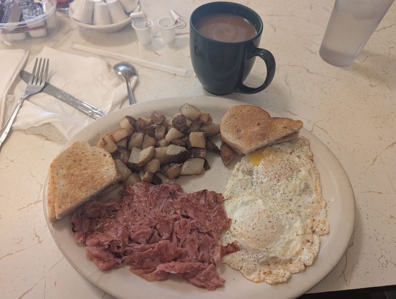 Breakfast here feels comforting and familiar Breakfast here feels comforting and familiar