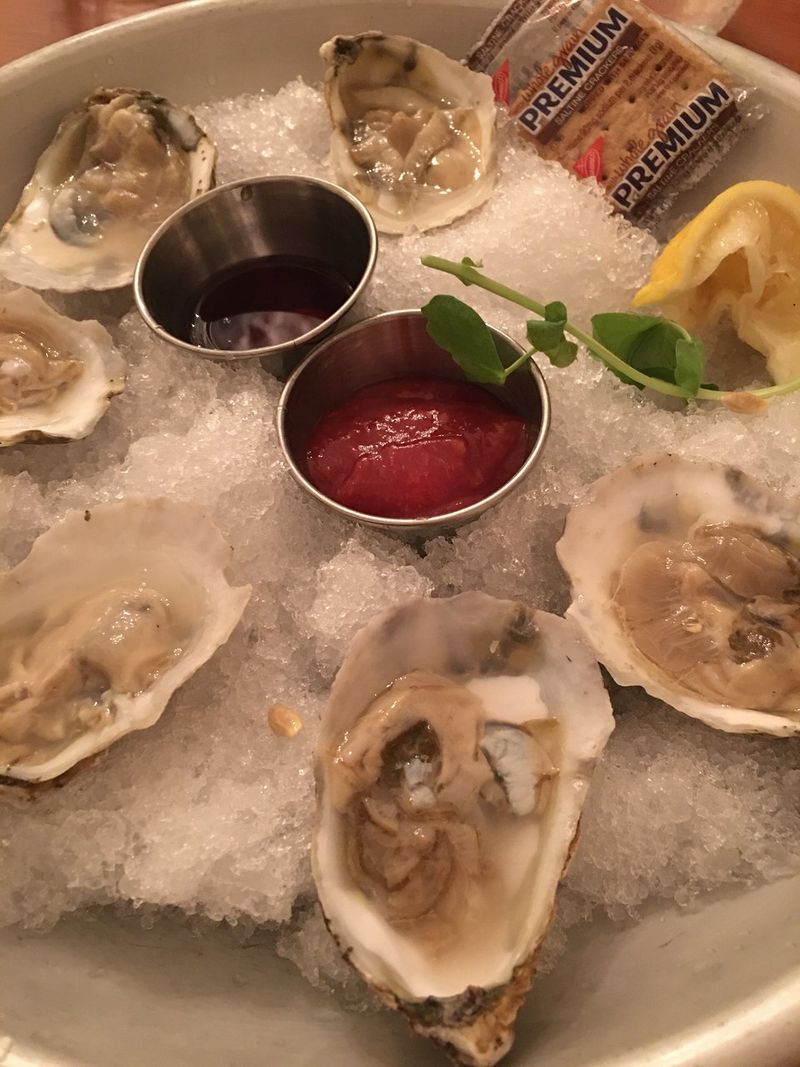 Fresh oysters give the menu an unexpected coastal edge
