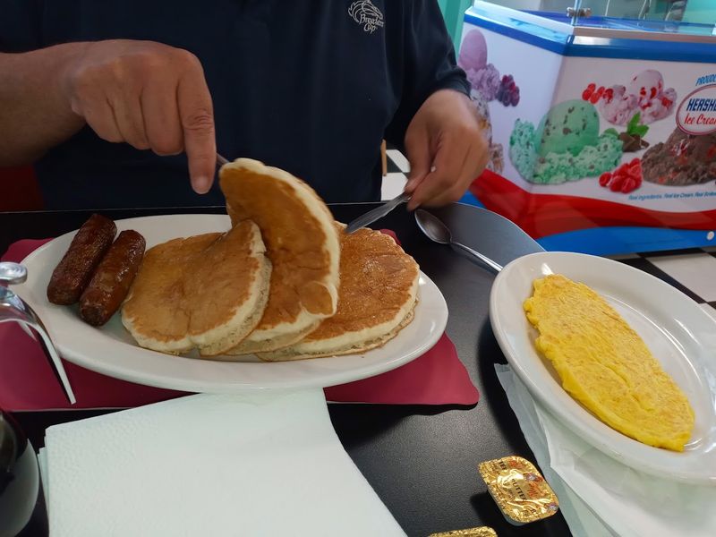 Golden fluffy pancakes have earned a loyal local following