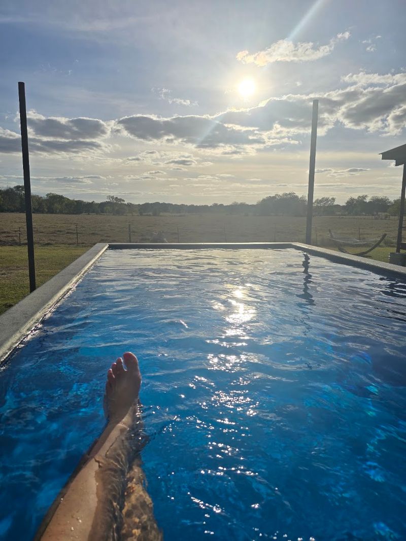Heated Pool in a Shipping Container Setting