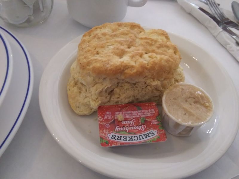 Homemade Biscuits Come With Cinnamon Honey Butter and Raspberry Jam