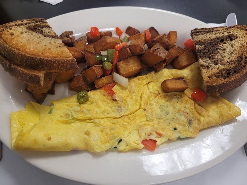 Omelets, waffles, French toast, and hearty egg platters round out breakfast