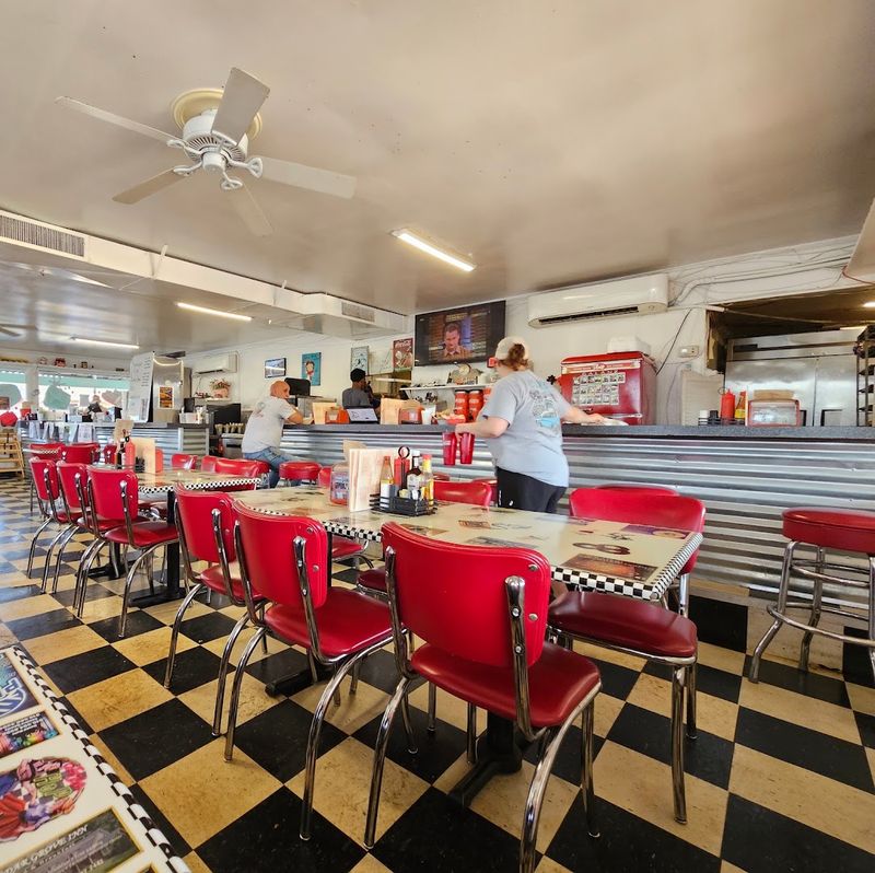 The Classic Checkered Floor and Counter Seating