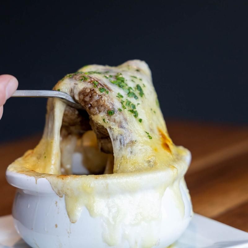 The French Onion Soup Is the Star of the Menu The French Onion Soup Is the Star of the Menu