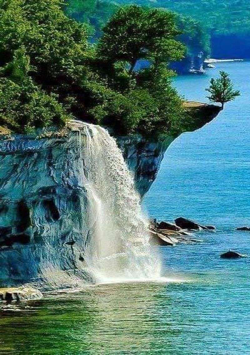 The Waterfall Itself: A 70-Foot Freefall Into Lake Superior The Waterfall Itself: A 70-Foot Freefall Into Lake Superior