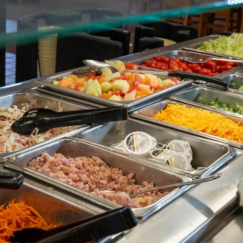 The dinner buffet is the star of the show