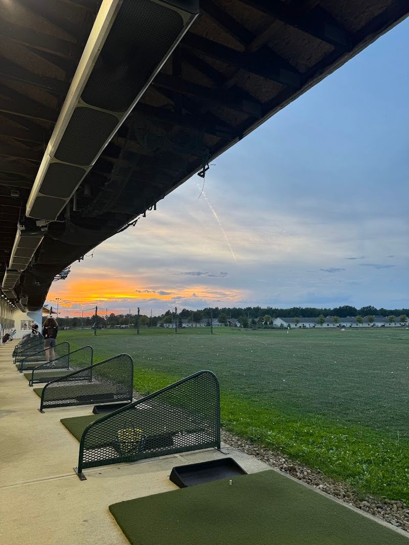 The driving range adds real action to the atmosphere