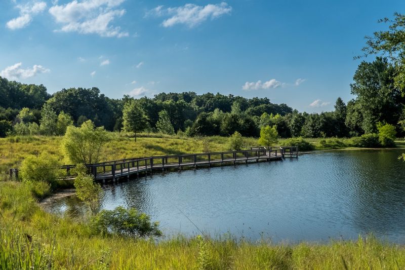 The lake and fishing dock offer a quieter pace