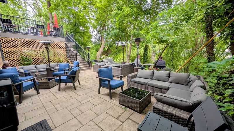 The outdoor patio is the main event