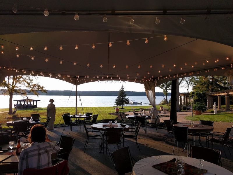 The patio view is reason enough to book ahead