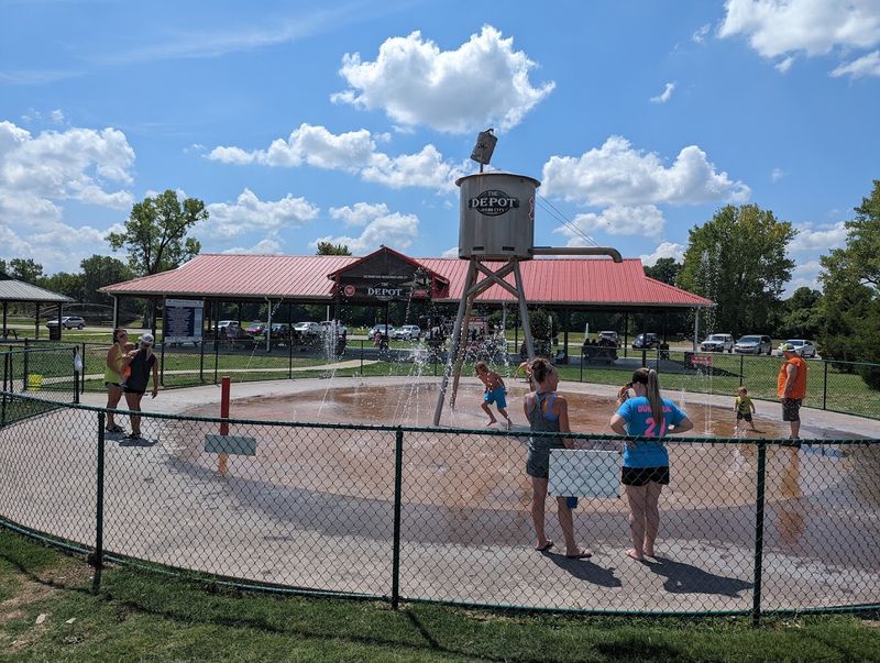 The splash pad is a warm weather favorite The splash pad is a warm weather favorite