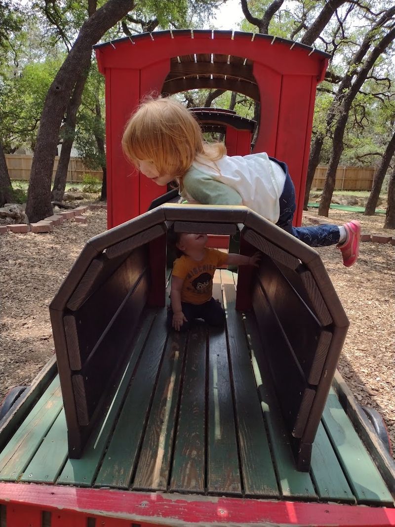 Upgraded Playground and Wooden Train Play Structure Upgraded Playground and Wooden Train Play Structure